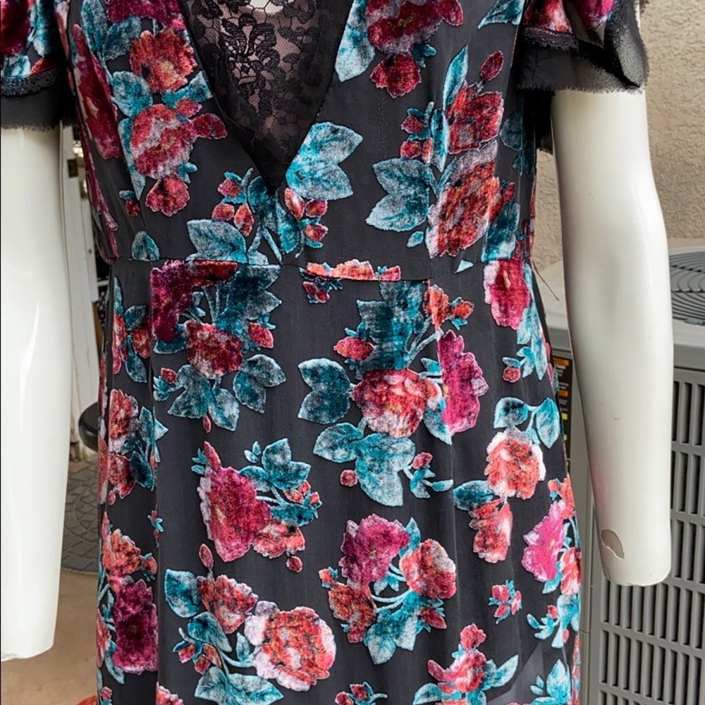 Vintage velvet silk Nanette Lepore belle floral dress gown $648 Y2K luxe - Picture 11 of 17